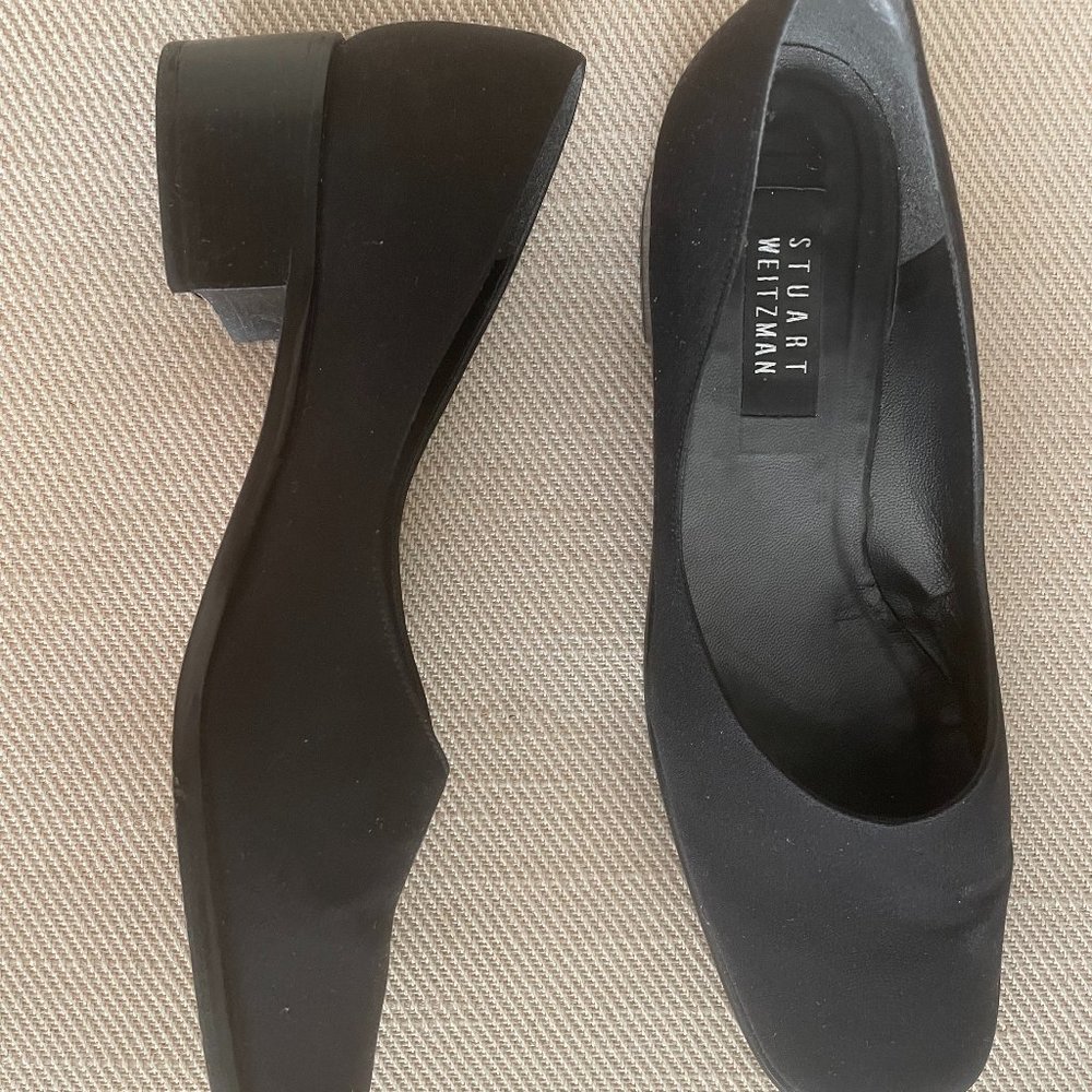 Stuart Weitzman Mono Black Crepe, Size 11.5